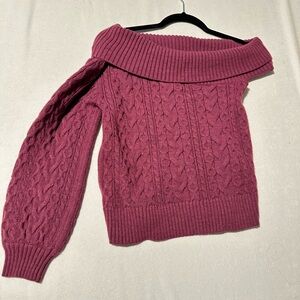 Burgundy/purple one shoulder sweater/ size small/ UNUSED